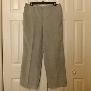 ALFRED DUNNER Classic Fit Corduroy Pant Gray Pockets Size 18 NWT